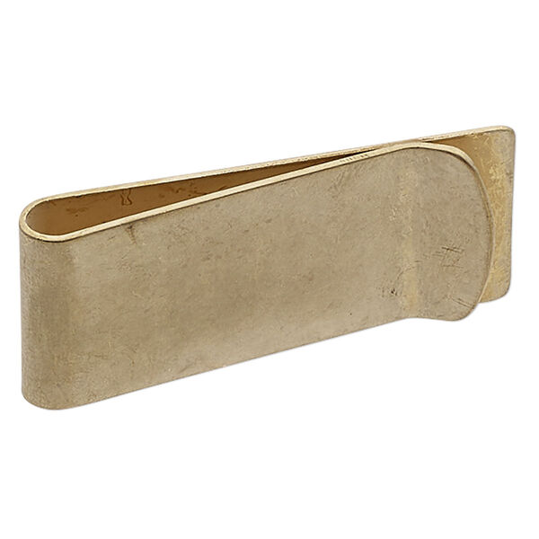 Money clip, matte raw brass, 2x7/8-inch rectangle. Sold individually. image number 0