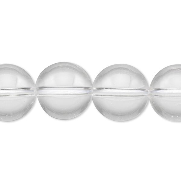 Quartz crystal 1pkg1, round bead natural 8 inch 14mm image number 0