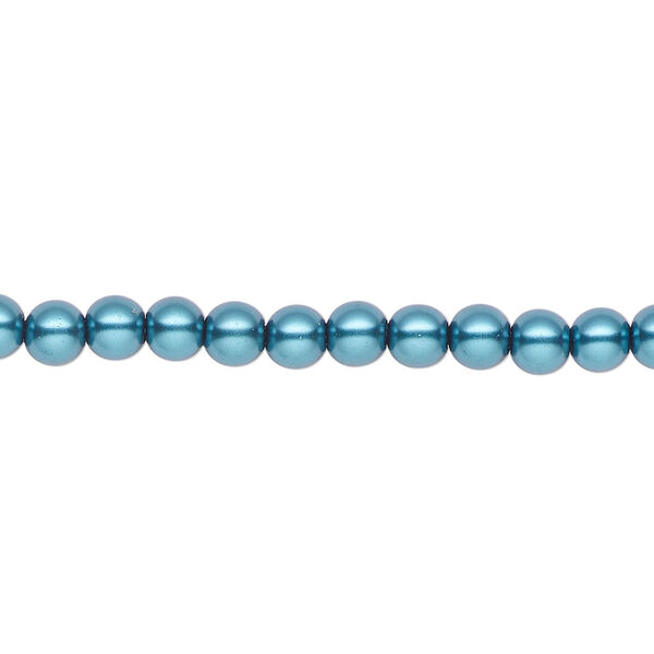 Pearl 2pk teal, Celestial Crystal® 4mm round 15.5-16 inch image number 0
