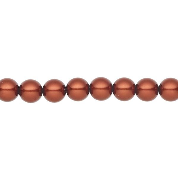 Pearl 200pk dark copper, Preciosa Czech crystal 6mm round image number 0