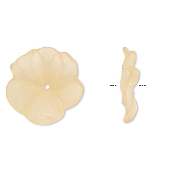 Component, acrylic, frosted orange, 31x6mm flower. Sold per pkg of 6. image number 0