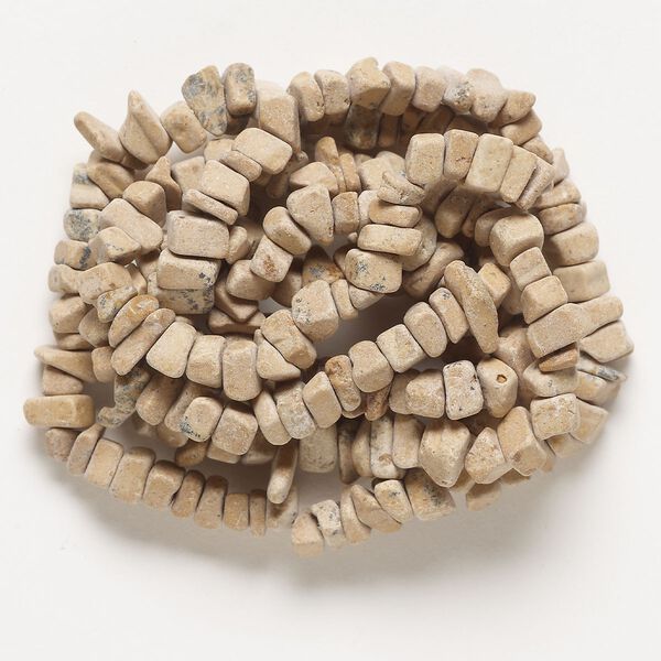 Limestone 1pkg1, matte coated chip bead 32 inch small to large image number 0