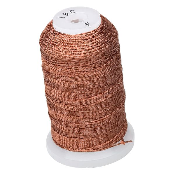 Thread, Purely Silk™, 3-ply, brown, size F. Sold per 140-yard spool. image number 0