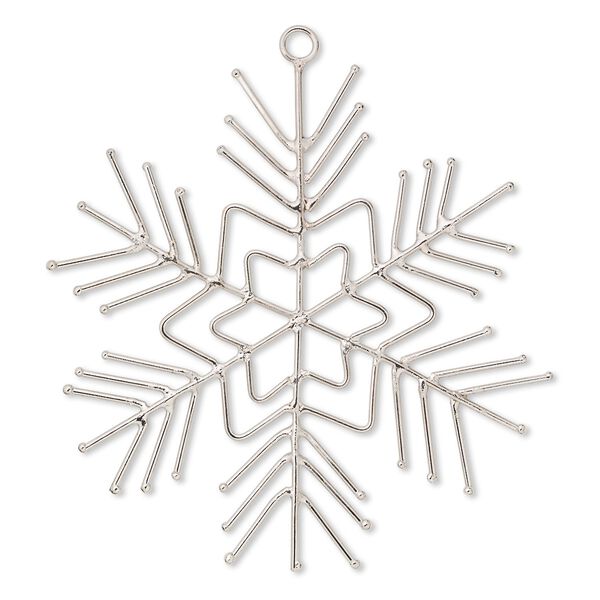Ornament frame, steel wire, 5-1/2 inch snowflake. Sold per pkg of 2. image number 0
