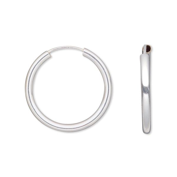 Earring hoop 1pkg2 sterling silver-filled, 22mm / 2mm width / endless loop, 1 pair image number 0