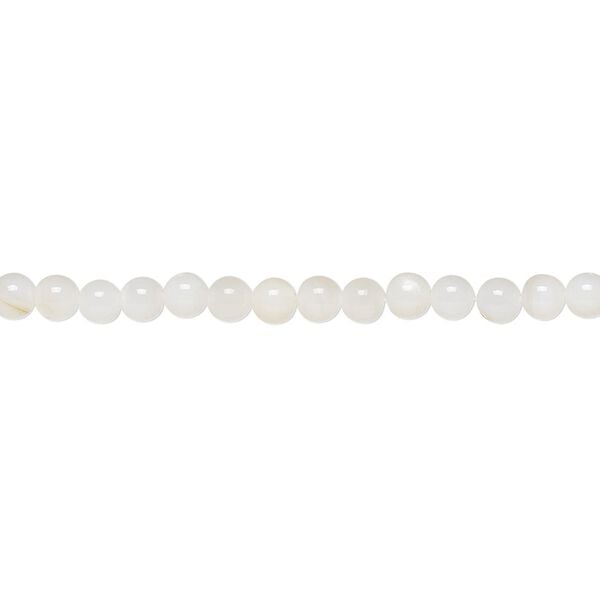 Bead, freshwater pearl shell (bleached), white, 3mm round, Mohs hardness 3-1/2. Sold per 15-1/2" to 16" strand. image number 0