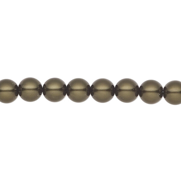 Pearl 200pk dark green, Preciosa Czech crystal 6mm round image number 0