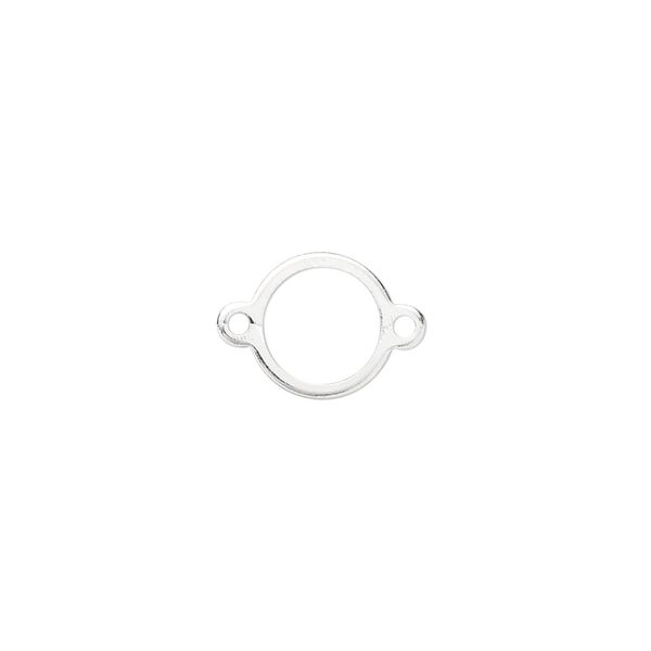 Link, silver-plated brass, 10mm open round. Sold per pkg of 20. image number 0