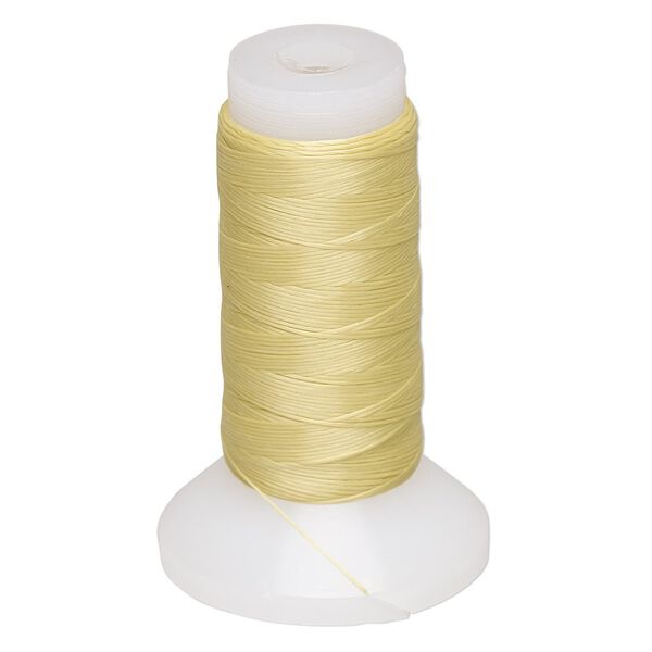 Thread, Kevlar®, natural, 0.18mm diameter, size D, 15-pound test. Sold per 50-yard spool. image number 0