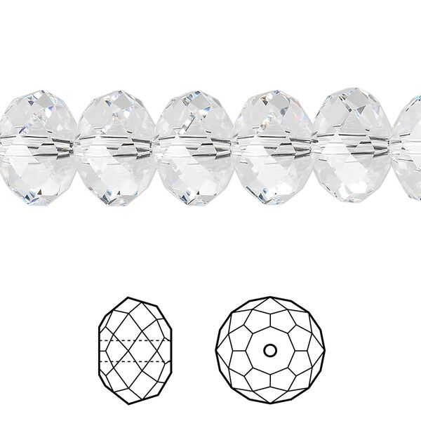 Bead 12pk crystal, Crystal Passions® 12x8mm rondelle 5040 image number 0