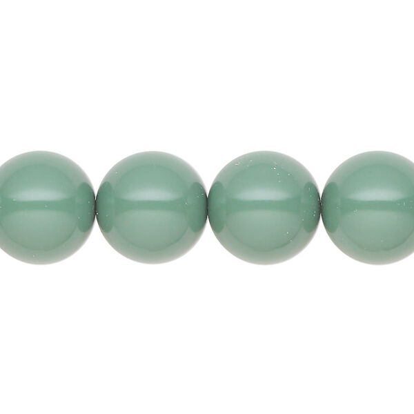 Pearl 10pk sage green, Preciosa Czech crystal 12mm round image number 0