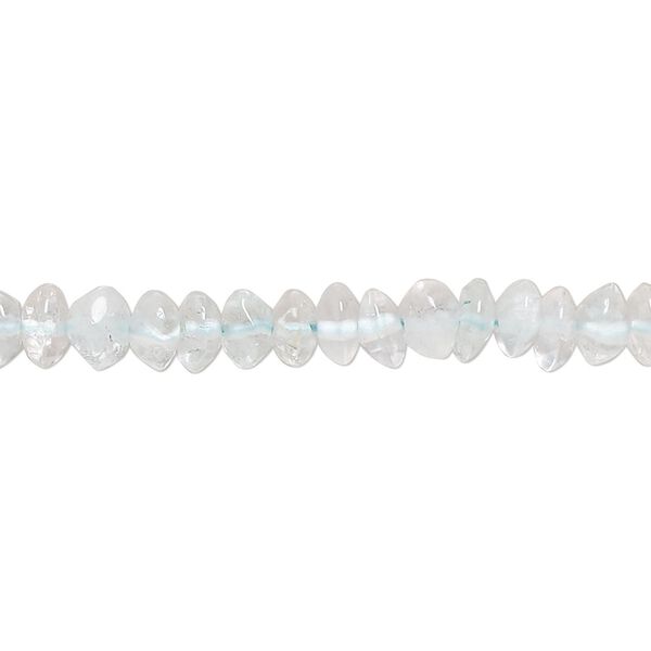Aquamarine / goshenite 1pkg1, hand-cut saucer bead light 14 inch 5x2mm-7x5mm image number 0