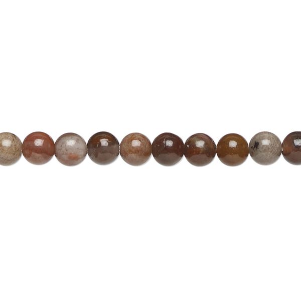 Petrified wood 1pkg1, round bead natural 15.5-16 inch 4mm image number 0