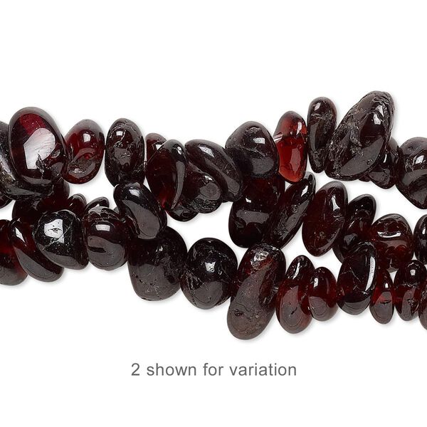 Bead, garnet (natural), pkg/(3) 15 inches, small chip. image number 0