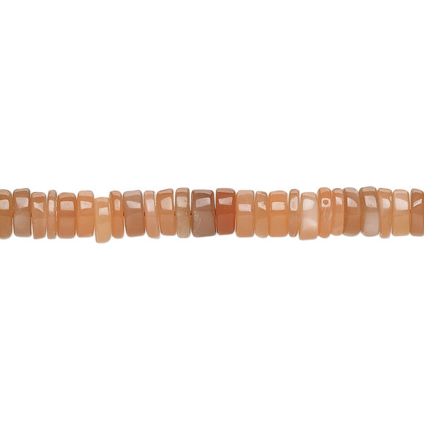 Peach moonstone 1pkg1, hand-cut rondelle bead natural 8 inch 4x1mm-5x2mm image number 0