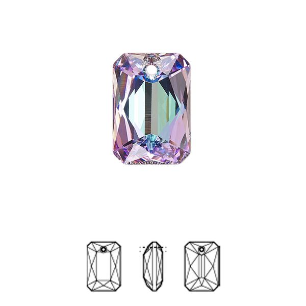 Drop 1pk crystal vitrail light P, Crystal Passions® 16x11.5mm pendant emerald cut 6435 image number 0