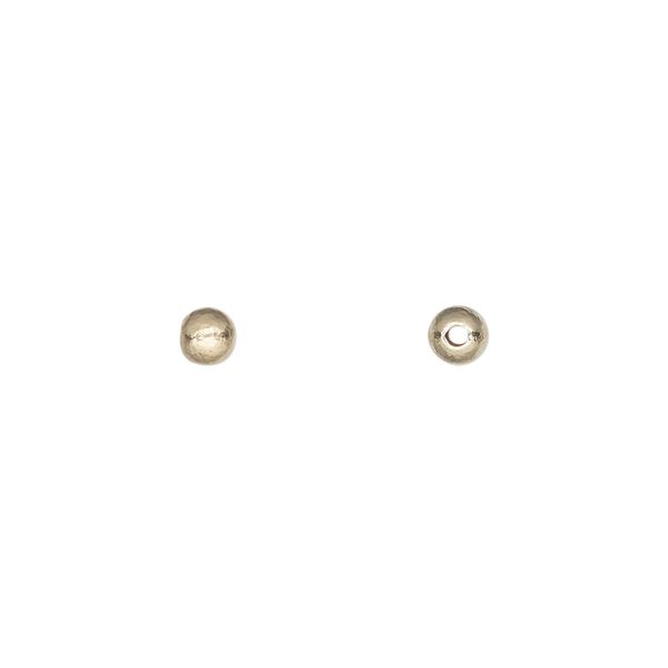 14Kt gold-filled 1pkg4, hammered round bead 4mm image number 0