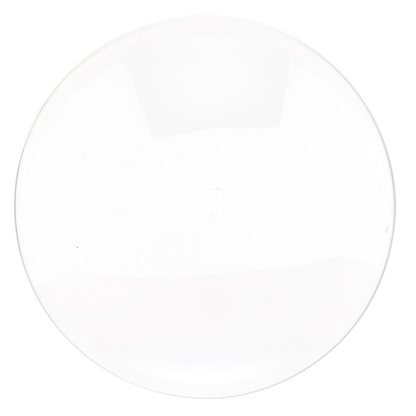 Cabochon, glass, transparent clear, 35mm non-calibrated round. Sold per pkg of 4. image number 0