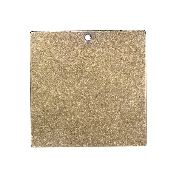 Drop, brass, 28x28mm double-sided flat square blank. Sold per pkg of 4. image number 0