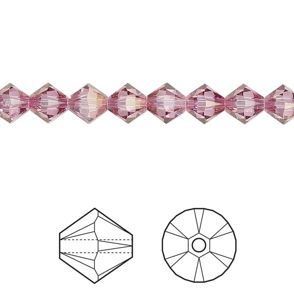 Bead 24pk dark rose, Crystal Passions® 6mm bicone 5328 image number 0