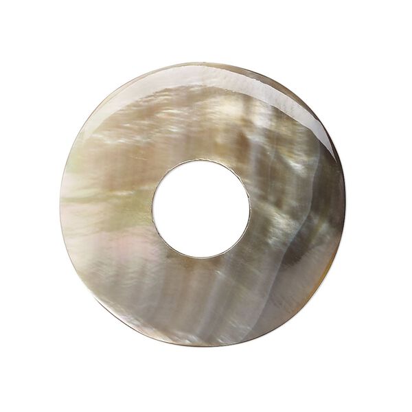 Focal, black lip shell (natural), 30mm hand-cut single-sided donut, Mohs hardness 3-1/2. Sold individually. image number 0