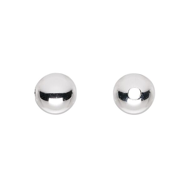 Bead, sterling silver, 10mm seamless round. Sold per pkg of 2. image number 0