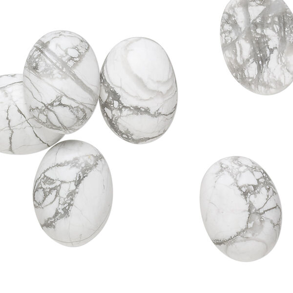Howlite 1pkg6, calibrated oval cab natural 16x12mm image number 0