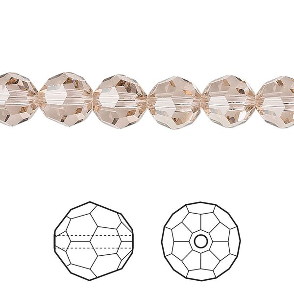 Bead 12pk vintage rose, Crystal Passions® 8mm round 5000 image number 0