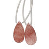 Strawberry quartz 1pkg2, hand-cut top-drilled puffed teardrop bead natural 20x10mm image number 0