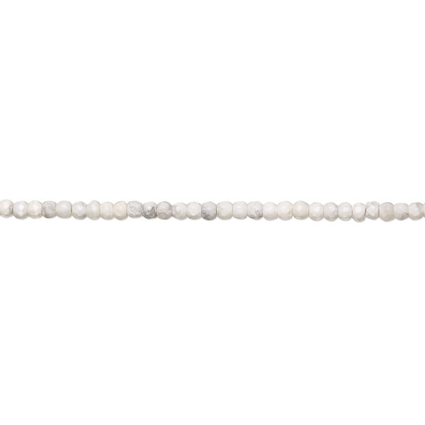Howlite 1pkg1, hand-cut faceted rondelle bead natural 18 inch graduated 3x2mm-5x4mm image number 0