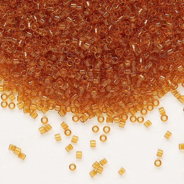 Seed bead, Delica®, glass, pkg/250g, #11 round, transparent topaz (DB-1101). image number 0