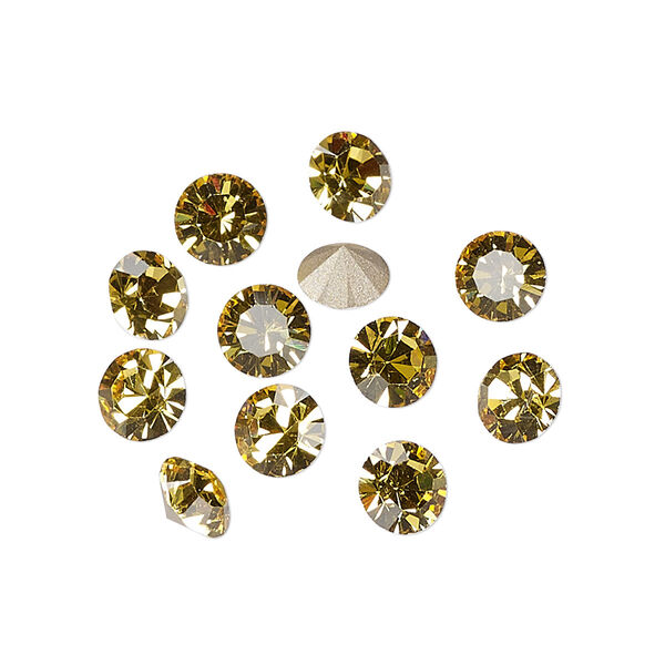 Chaton 288pk light topaz foil back, Preciosa MAXIMA Czech crystal rhinestone 6.14-6.32mm 15-cut faceted round SS29 image number 0