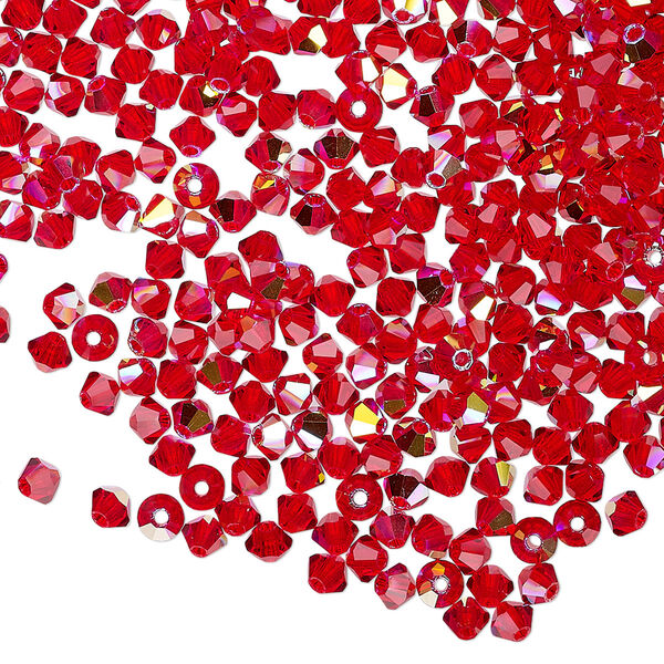 Bead 48pk light Siam AB, Preciosa Czech crystal 3mm bicone image number 0