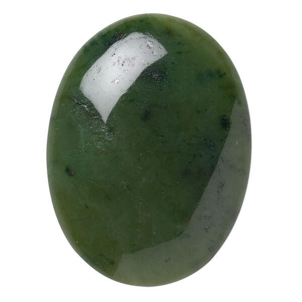 Nephrite jade 1pkg1, calibrated oval cab natural B grade, 40x30mm image number 0
