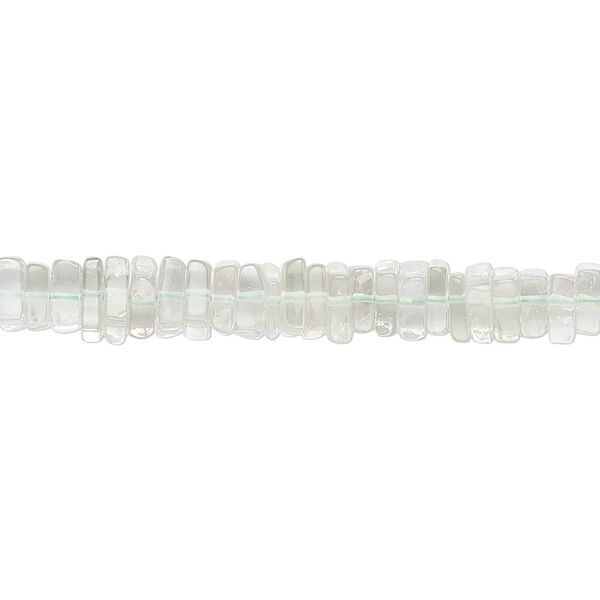 Green quartz 1pkg1, hand-cut square rondelle bead 8 inch 4x1mm-6x2mm image number 0