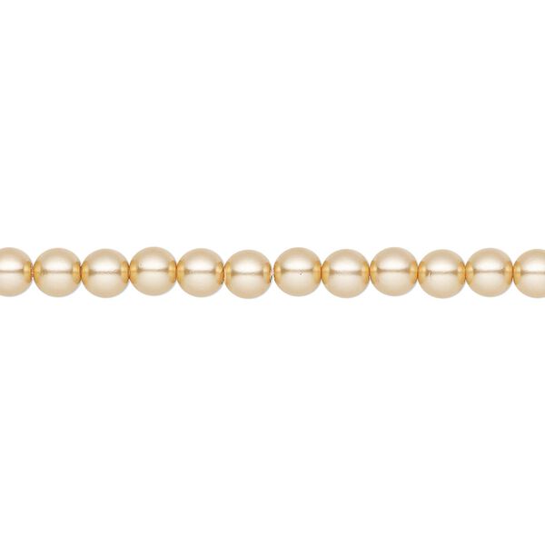 Pearl 600pk gold, Preciosa Czech crystal 4mm round image number 0
