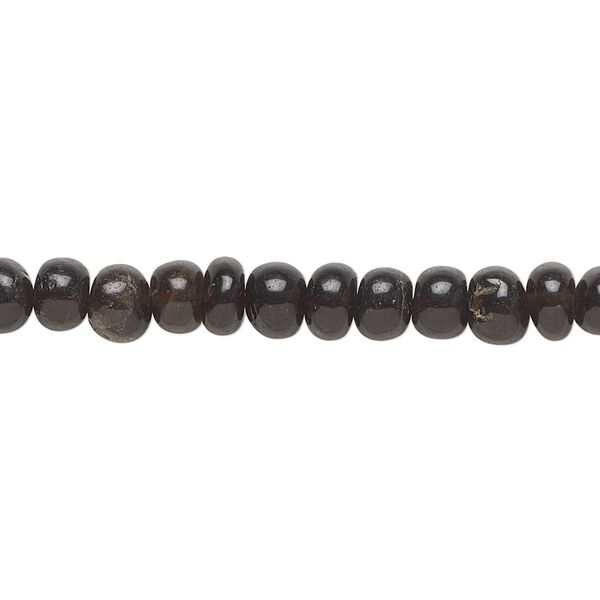 Smoky quartz 1pkg1, hand-cut rondelle bead 14 inch 5x3mm-6x4mm image number 0