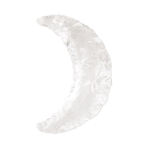 Quartz crystal 1pkg1, hand-knapped moon focal natural 35x22mm-38x25mm image number 0