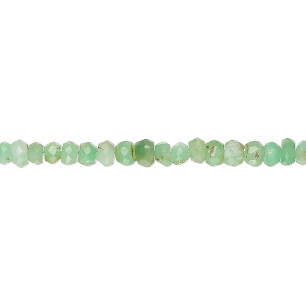 Chrysoprase 1pkg1, hand-cut faceted rondelle bead natural 14 inch 3x2mm-4x3mm / 3mm image number 0