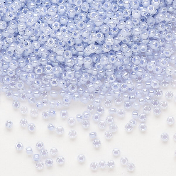 Seed bead, Dyna-Mites™, glass, pkg/1/2kg, #11 round, opaque ceylon pastel light blue, (338 11/0 RR). image number 0