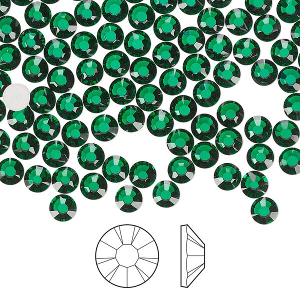 Flat back 144pk emerald foil back, Preciosa MAXIMA Czech crystal rhinestone 3.8-4mm chaton rose round SS16 image number 0