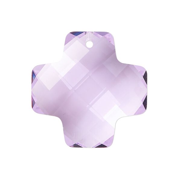 Drop, Vintage Crystal™, crystal, violet, 28mm faceted Swiss cross (6862). Sold individually. image number 0