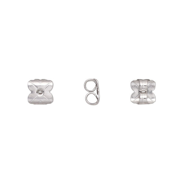 Earnut, stainless steel, 6x6mm clover. Sold per pkg of 10 pairs. image number 0
