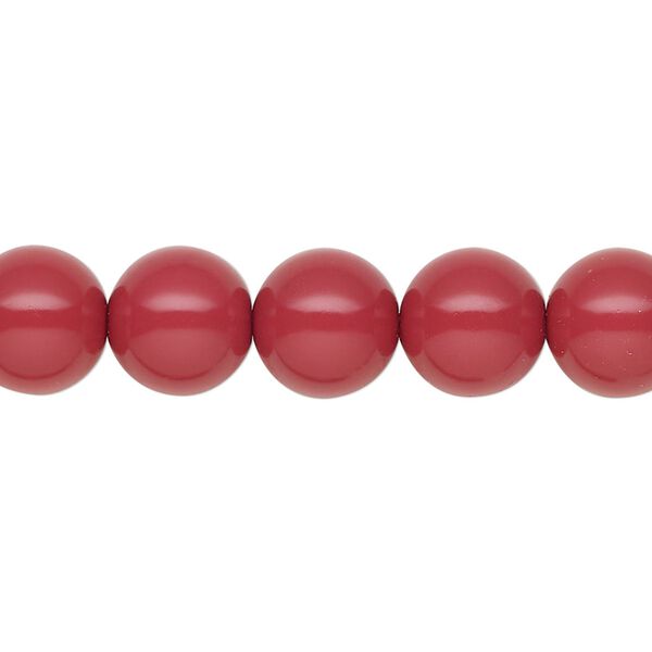 Pearl 10pk cranberry, Preciosa Czech crystal 10mm round image number 0