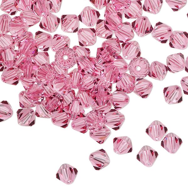 Bead 24pk rose, Preciosa Czech crystal 5mm bicone image number 0