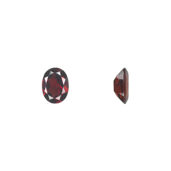 Almandite garnet 1pkg1, hand-cut faceted oval gem natural A grade, 8x6mm image number 0