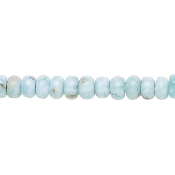 Larimar 1pkg1, rondelle bead B grade, 8 inch 6x4mm image number 0