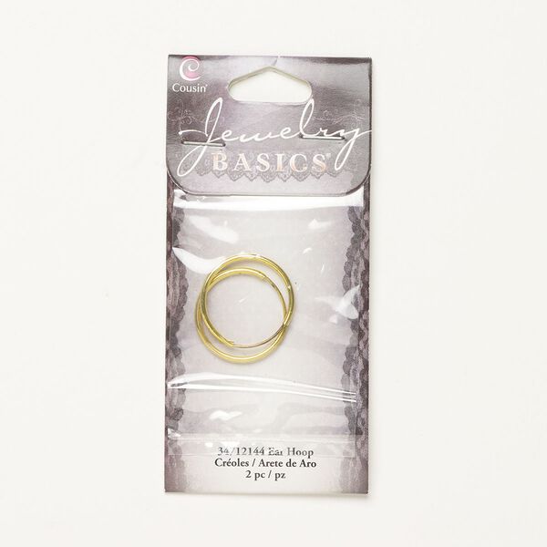 Earrings 1pkg2, 21mm hoop / endless loop, gold-finished steel 1 pair image number 0