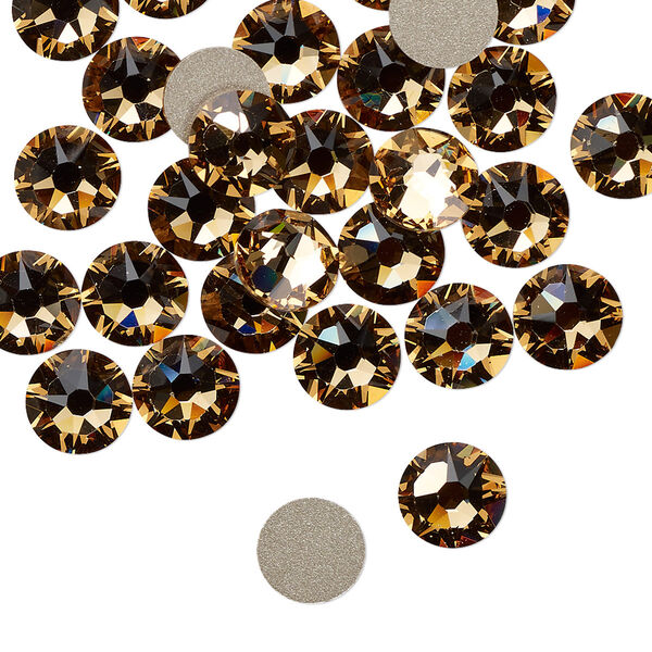 Flat back 12pk light Colorado topaz foil back, Crystal Passions® 7.07-7.27mm rose round SS34 2088 image number 0