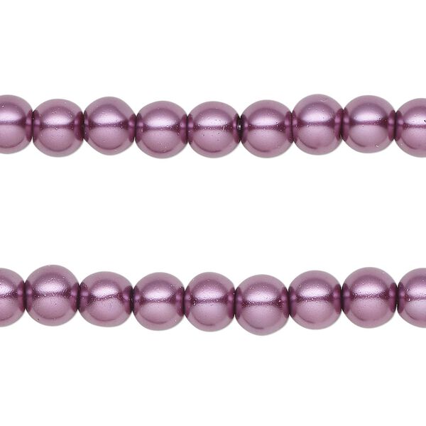 Bead, glass pearl, wine, 5-6mm round. Sold per pkg of (2) 15-inch strands, approximately 140 beads. image number 0
